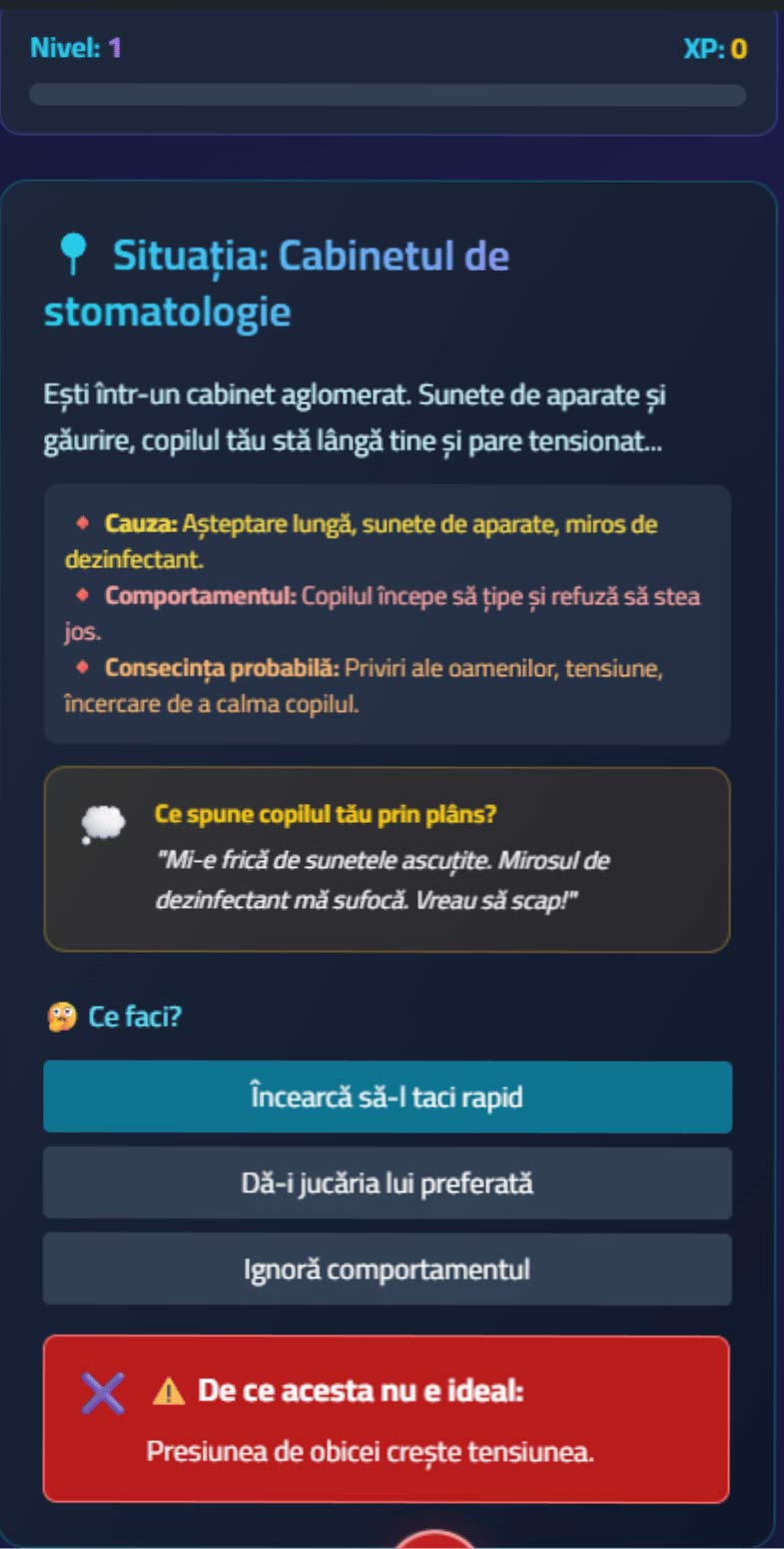 AutiCalm — scenariu antrenament criză meltdown